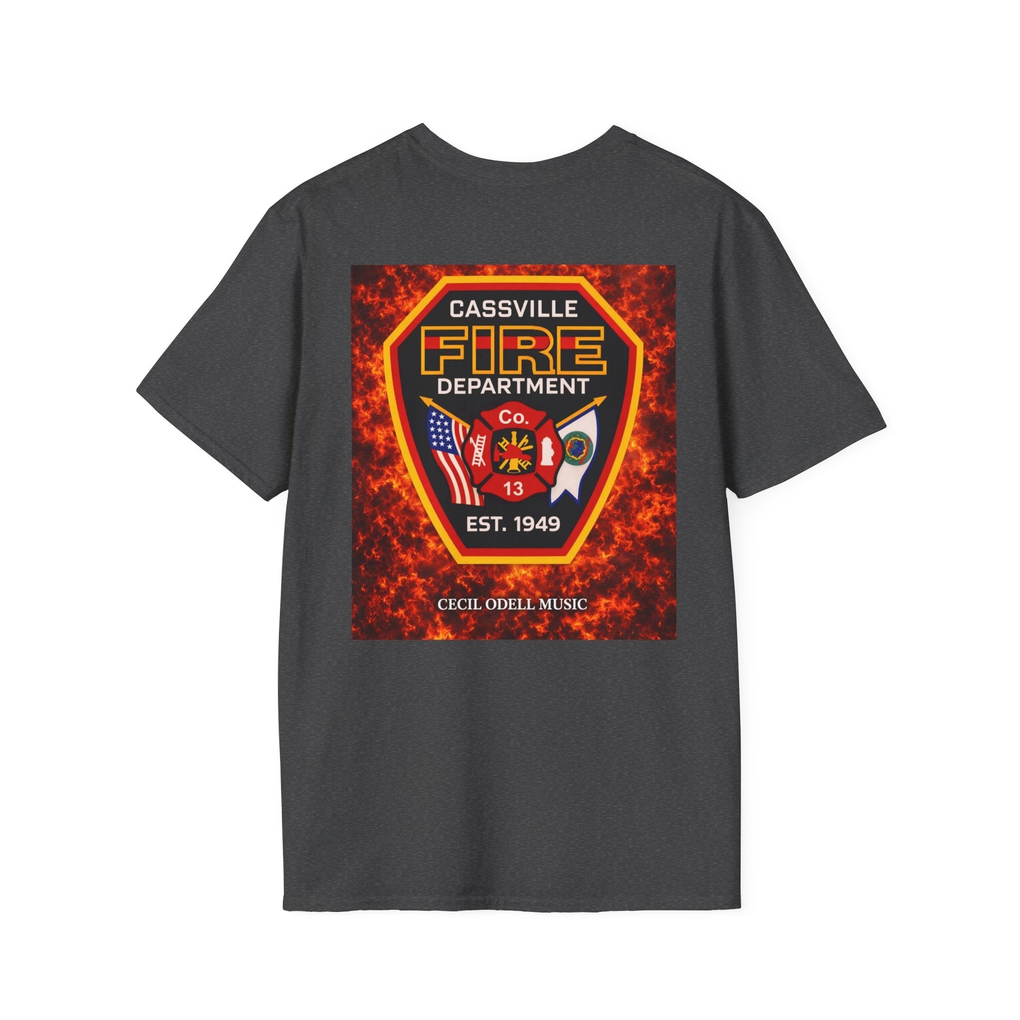 Fire Department T-Shirt: Cassville Fire Dept Patch Design - Cecil Odell Music