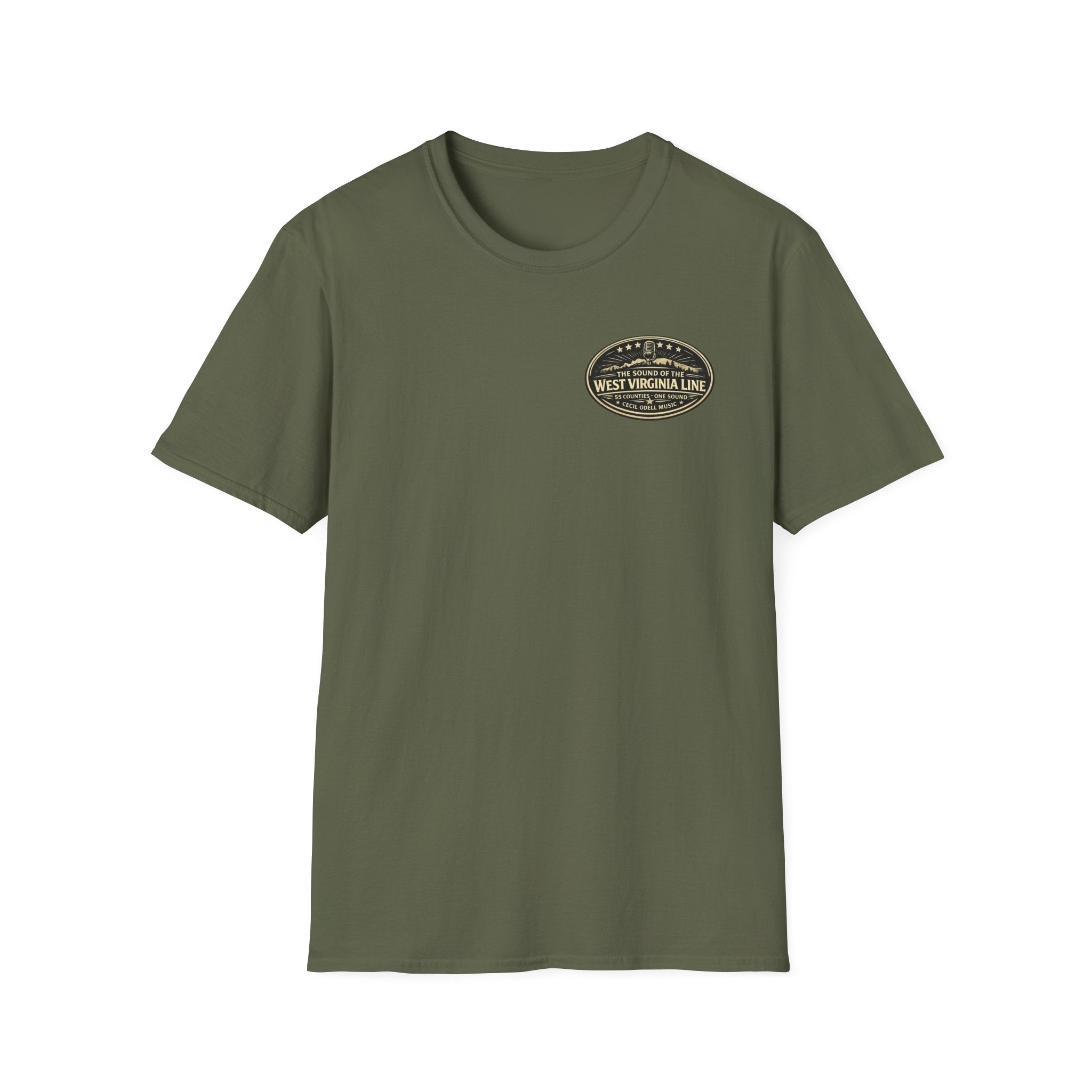Fire Truck Graphic T-Shirt: “Red on Route Sixty” Front Patch & Back Rescue Design - Cecil Odell Music