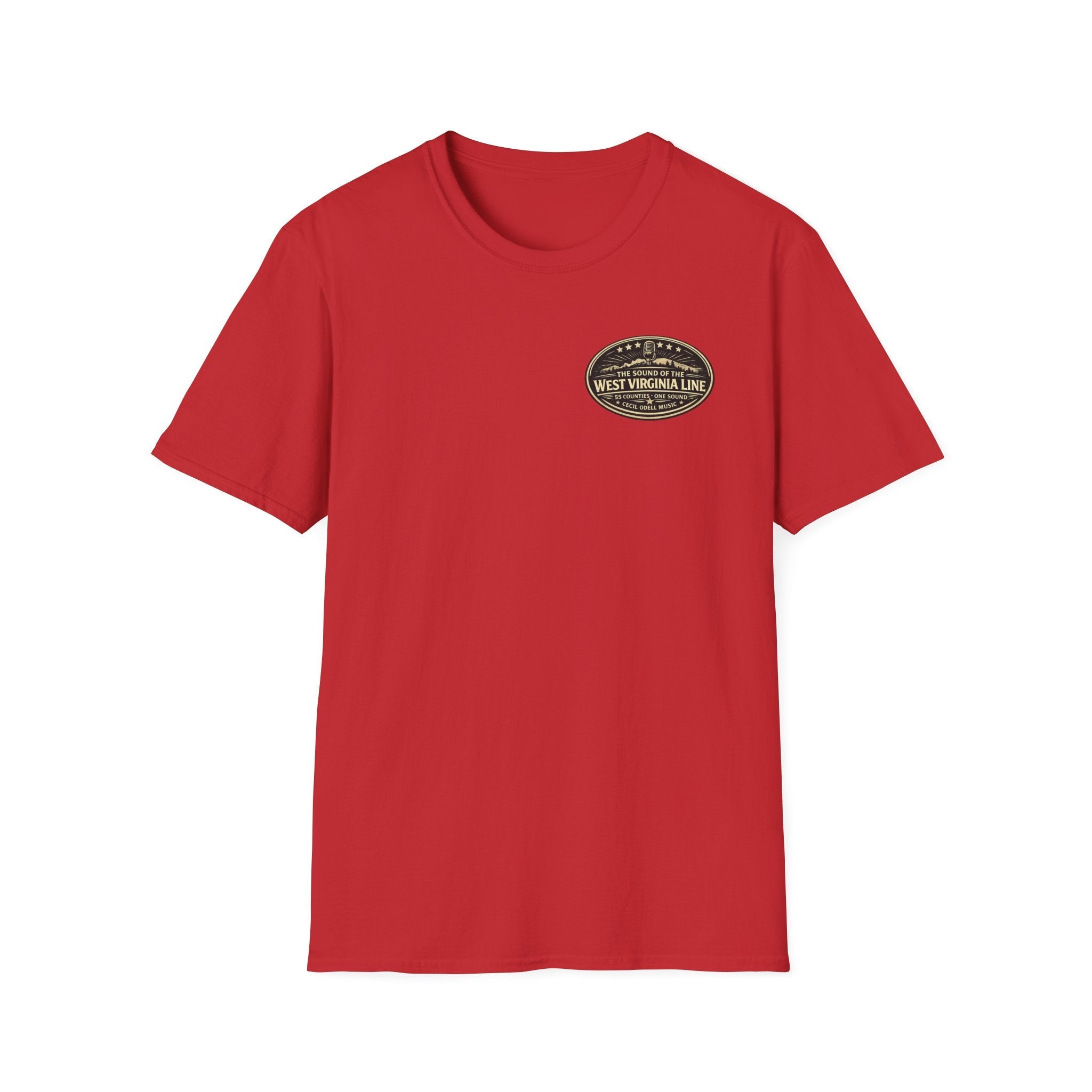 Fire Truck Graphic T-Shirt: “Red on Route Sixty” Front Patch & Back Rescue Design - Cecil Odell Music