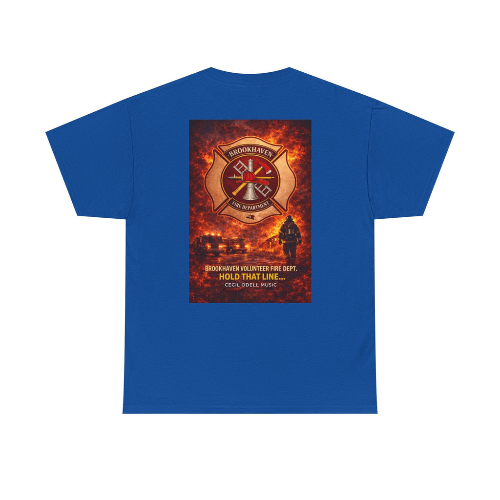 Firefighter T-Shirt: 'Hold That Line' Brookeville Volunteer Fire Dept. Memorial Tee - Cecil Odell Music