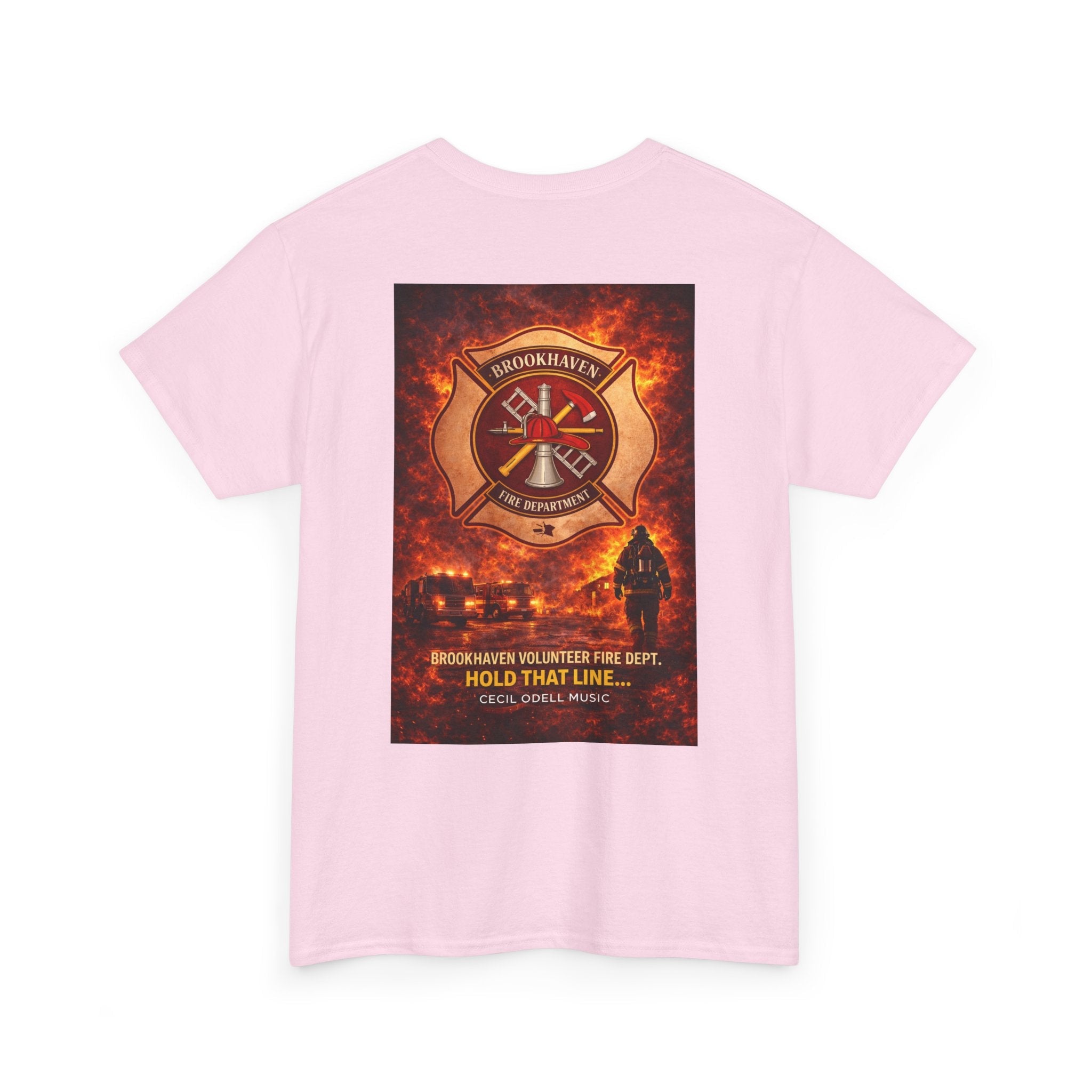 Firefighter T-Shirt: 'Hold That Line' Brookeville Volunteer Fire Dept. Memorial Tee - Cecil Odell Music