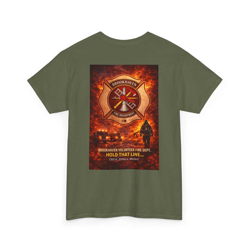 Firefighter T-Shirt: 'Hold That Line' Brookeville Volunteer Fire Dept. Memorial Tee - Cecil Odell Music