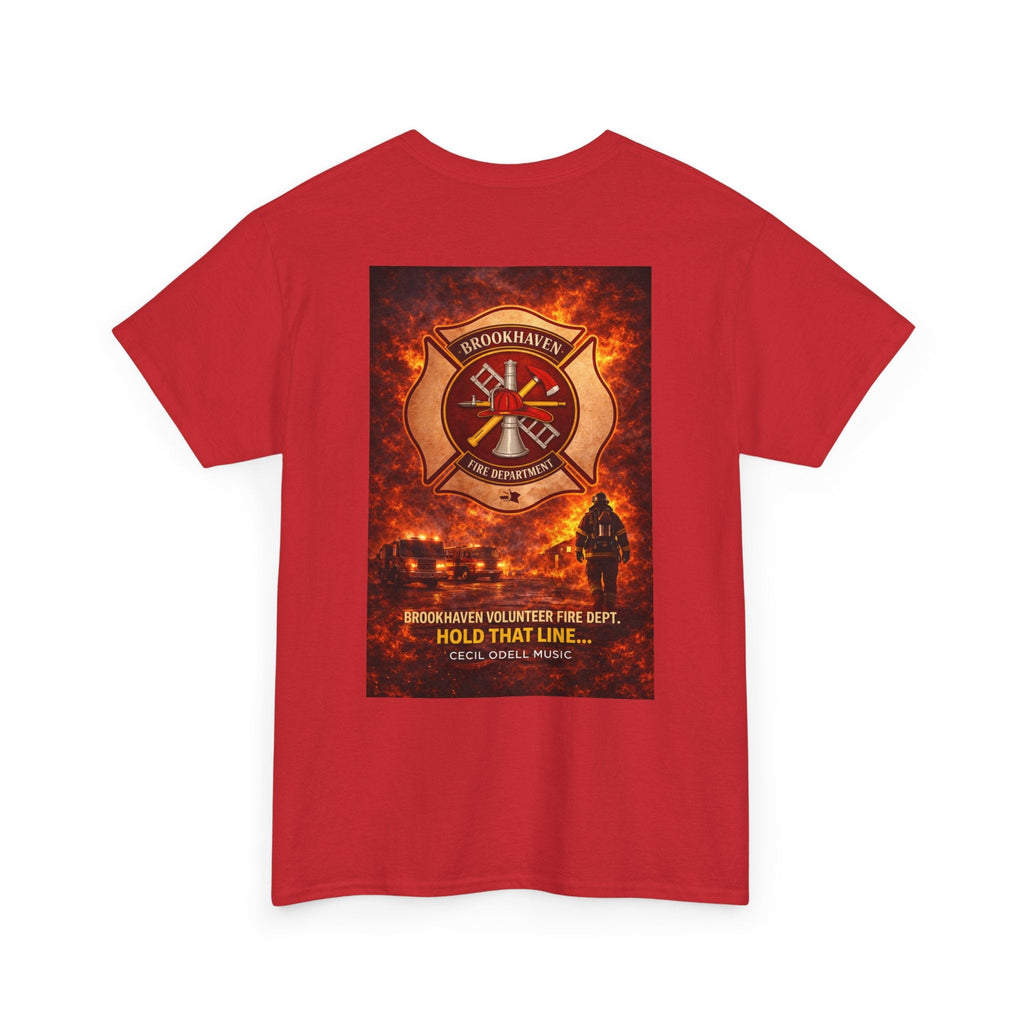 Firefighter T-Shirt: 'Hold That Line' Brookeville Volunteer Fire Dept. Memorial Tee - Cecil Odell Music