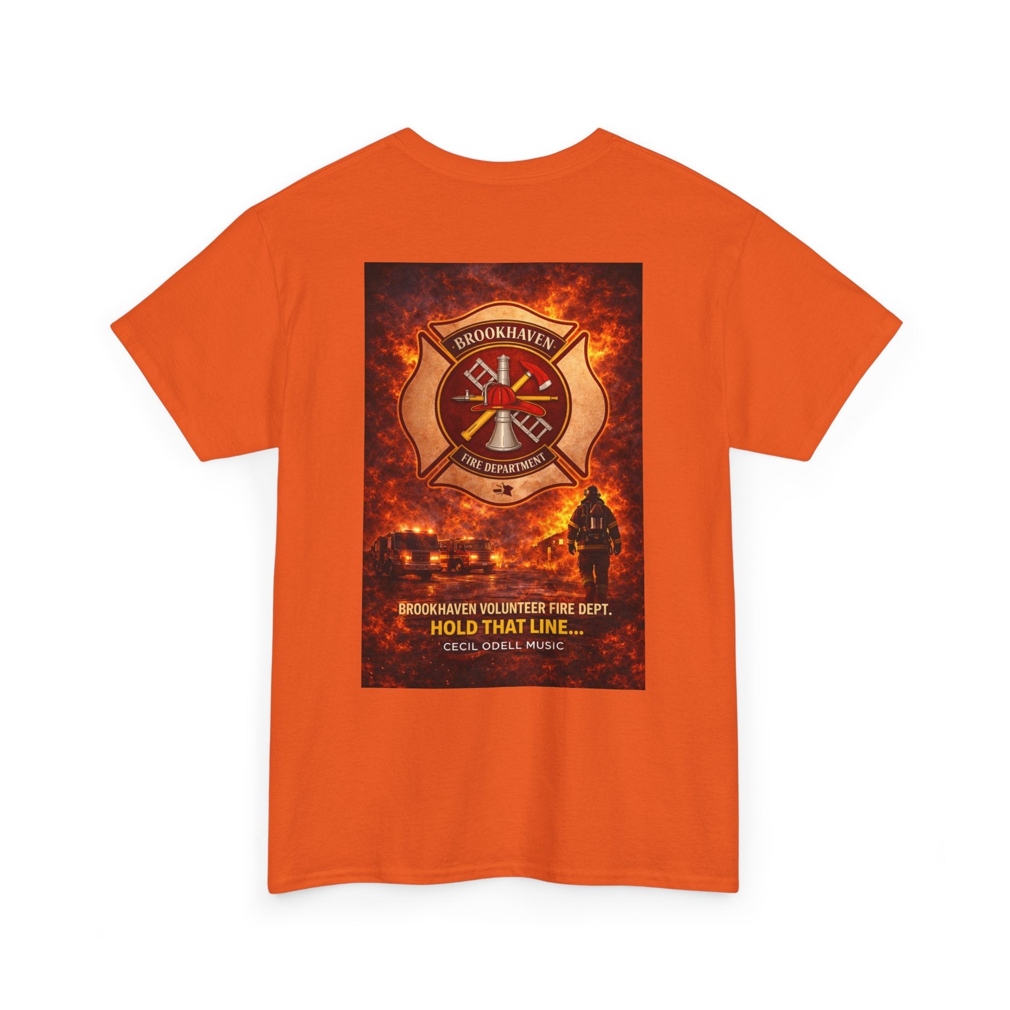Firefighter T-Shirt: 'Hold That Line' Brookeville Volunteer Fire Dept. Memorial Tee - Cecil Odell Music