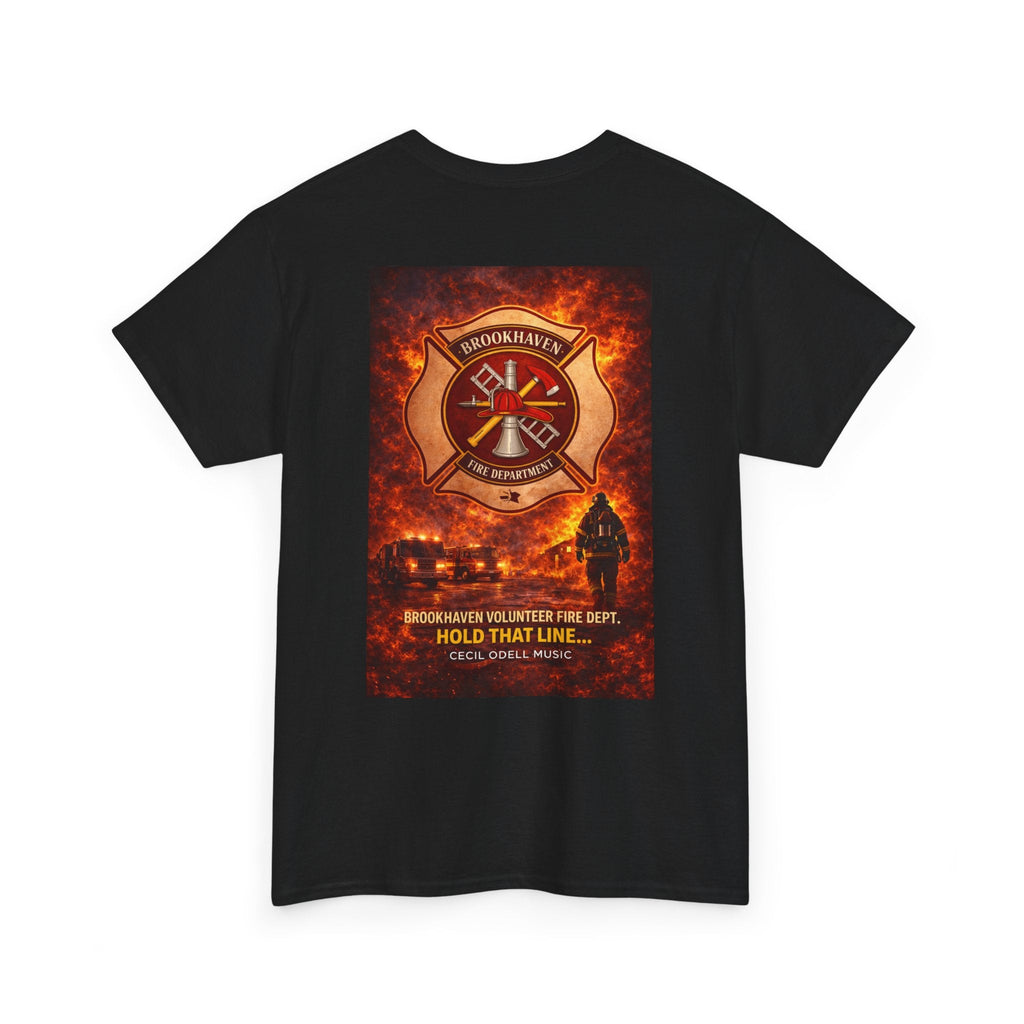 Firefighter T-Shirt: 'Hold That Line' Brookeville Volunteer Fire Dept. Memorial Tee - Cecil Odell Music