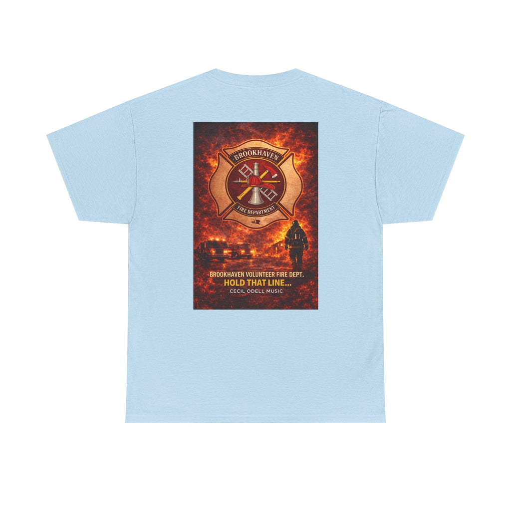 Firefighter T-Shirt: 'Hold That Line' Brookeville Volunteer Fire Dept. Memorial Tee - Cecil Odell Music