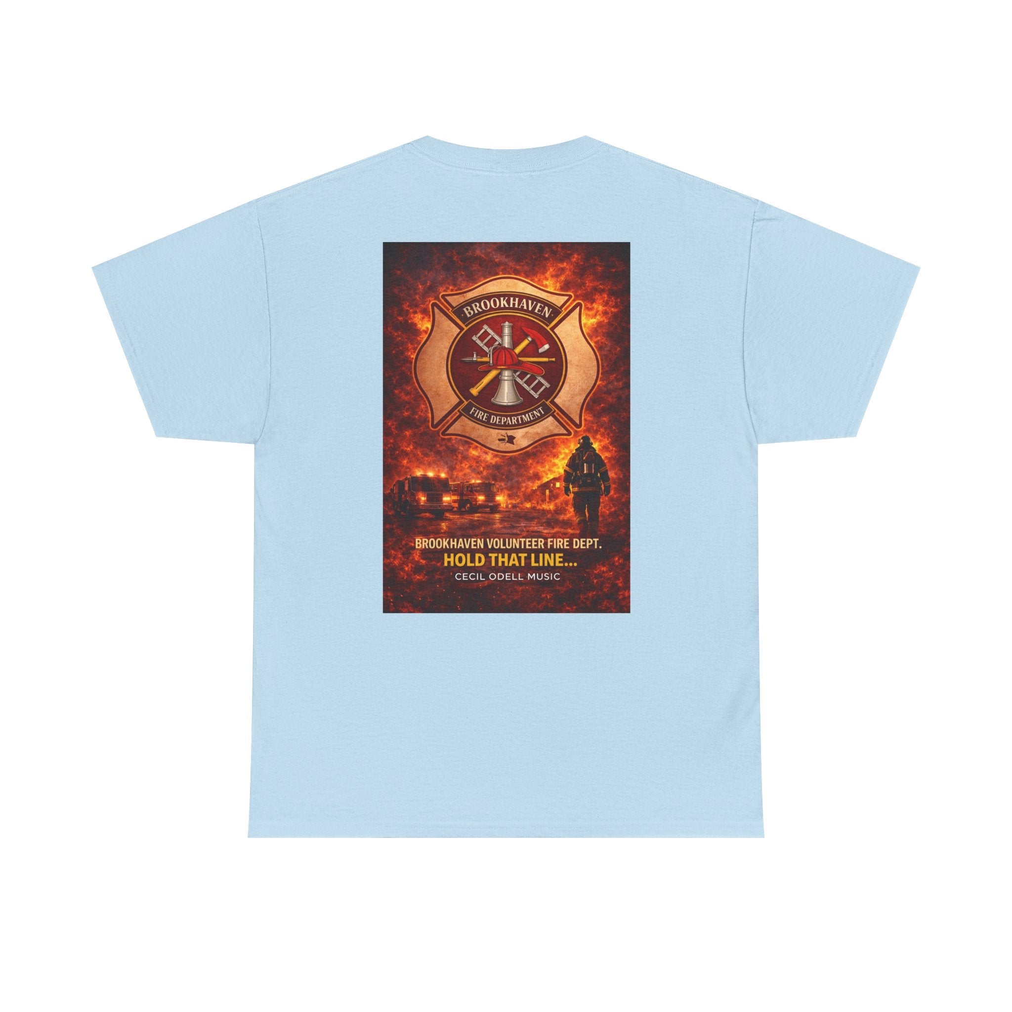 Firefighter T-Shirt: 'Hold That Line' Brookeville Volunteer Fire Dept. Memorial Tee - Cecil Odell Music