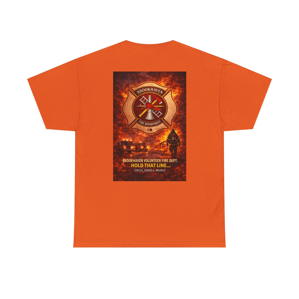 Firefighter T-Shirt: 'Hold That Line' Brookeville Volunteer Fire Dept. Memorial Tee - Cecil Odell Music