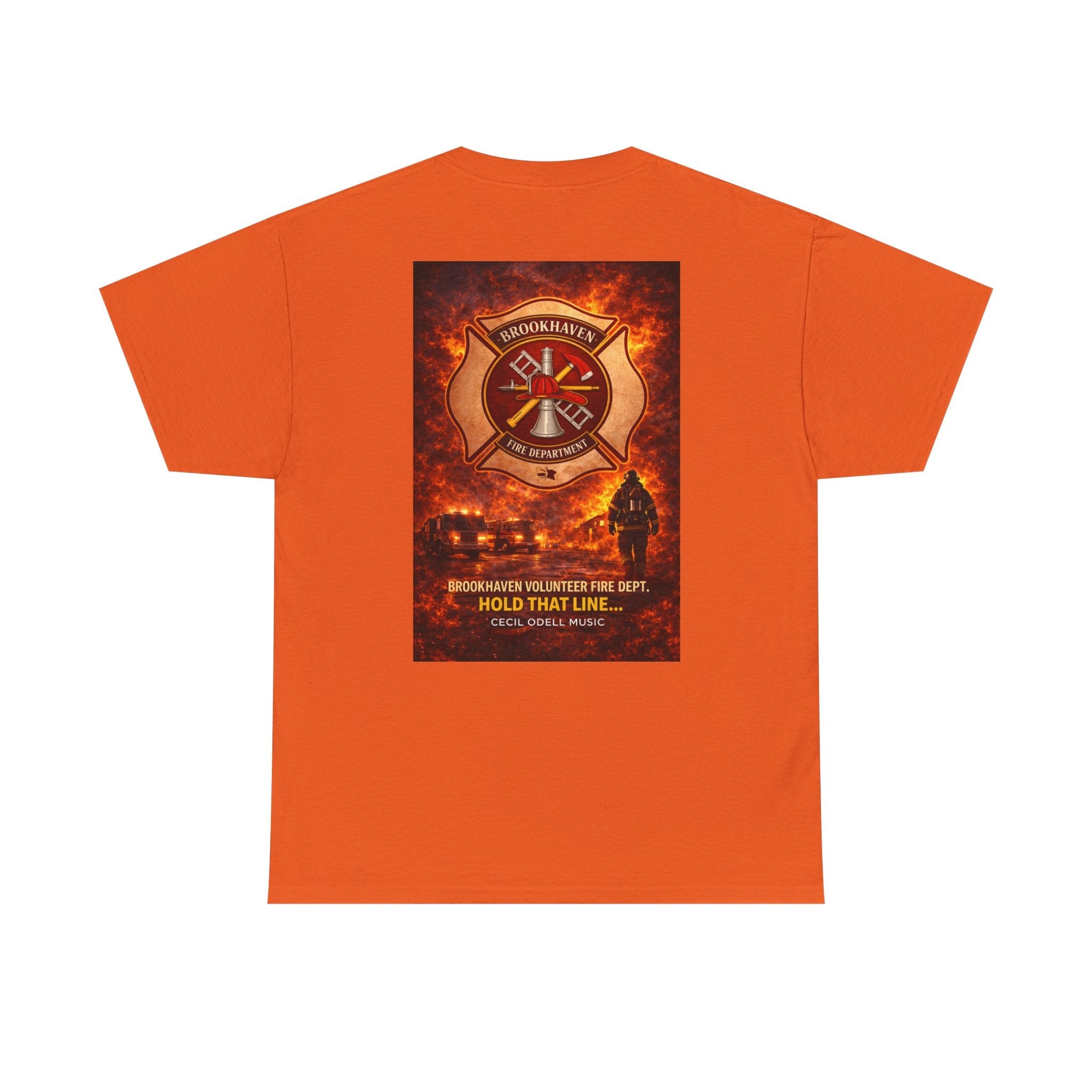 Firefighter T-Shirt: 'Hold That Line' Brookeville Volunteer Fire Dept. Memorial Tee - Cecil Odell Music