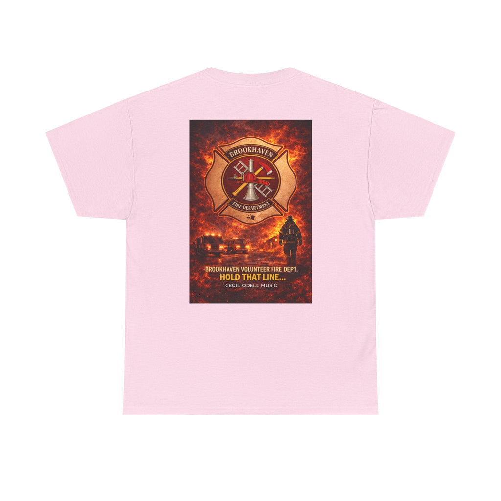 Firefighter T-Shirt: 'Hold That Line' Brookeville Volunteer Fire Dept. Memorial Tee - Cecil Odell Music