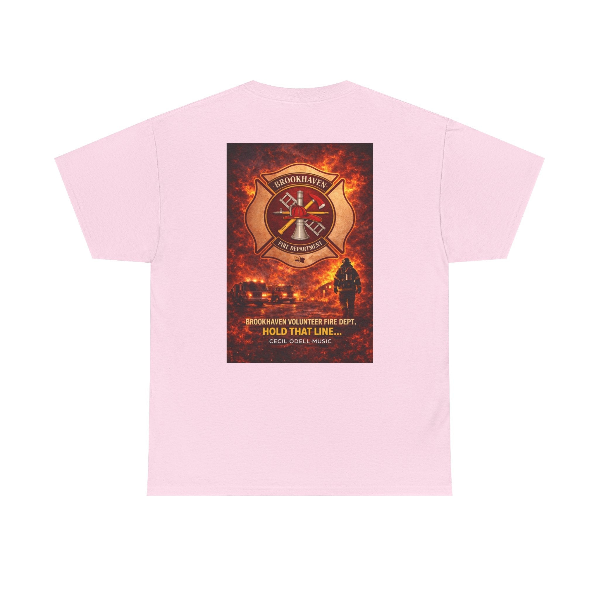 Firefighter T-Shirt: 'Hold That Line' Brookeville Volunteer Fire Dept. Memorial Tee - Cecil Odell Music