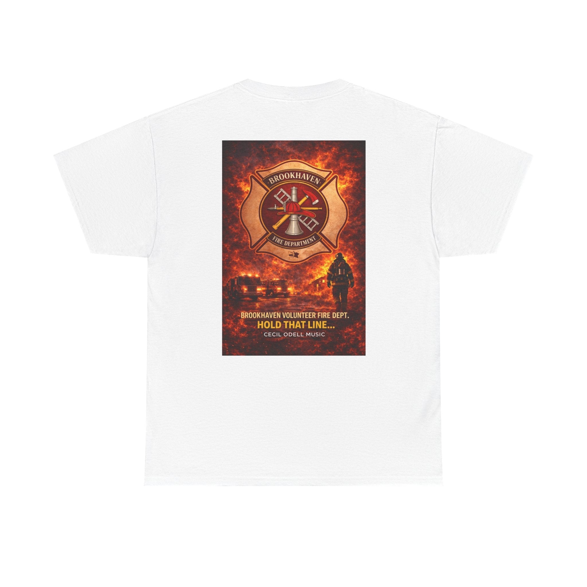Firefighter T-Shirt: 'Hold That Line' Brookeville Volunteer Fire Dept. Memorial Tee - Cecil Odell Music