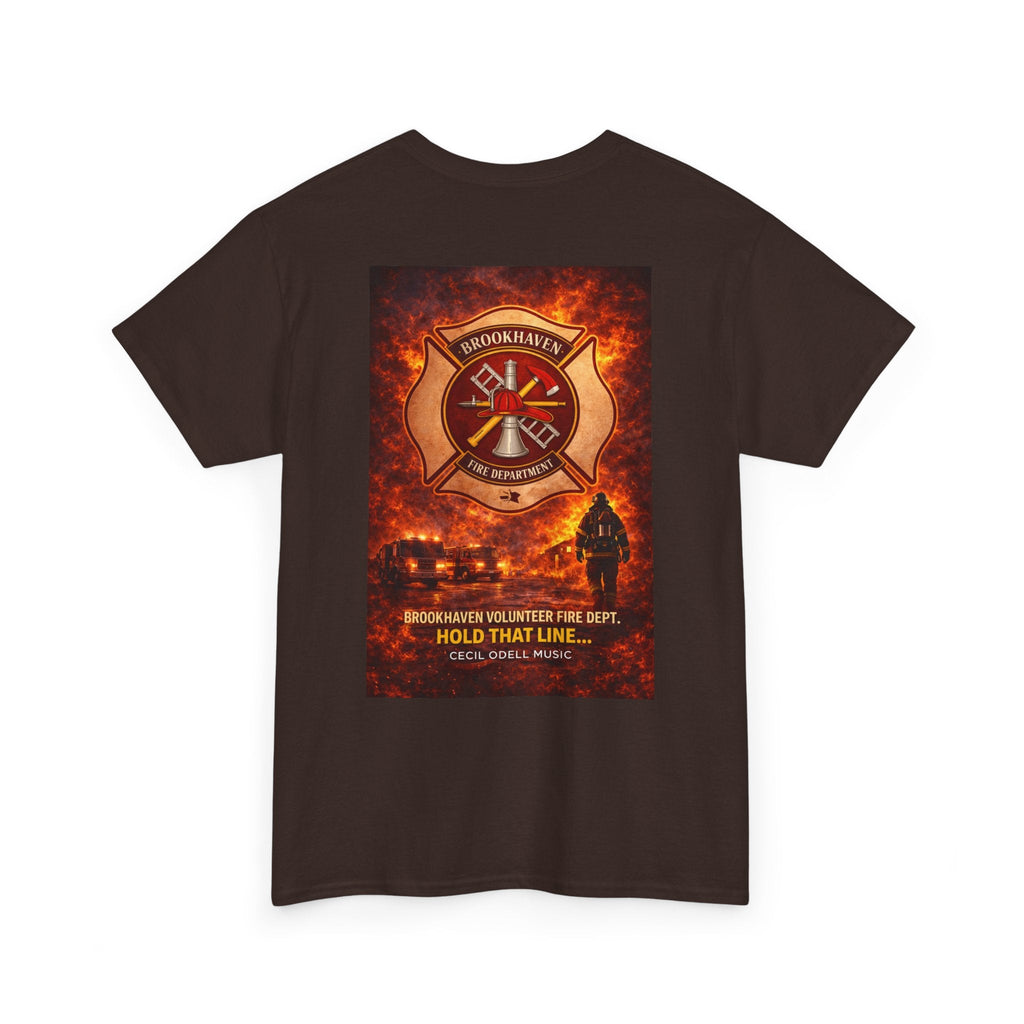 Firefighter T-Shirt: 'Hold That Line' Brookeville Volunteer Fire Dept. Memorial Tee - Cecil Odell Music