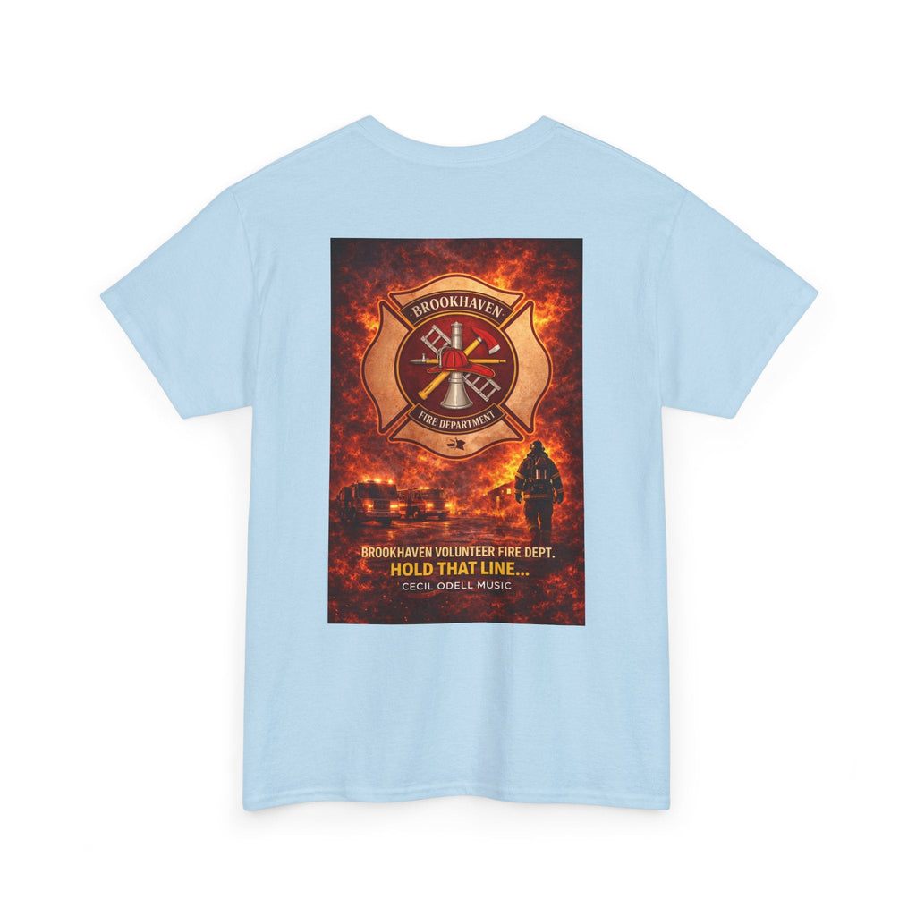 Firefighter T-Shirt: 'Hold That Line' Brookeville Volunteer Fire Dept. Memorial Tee - Cecil Odell Music