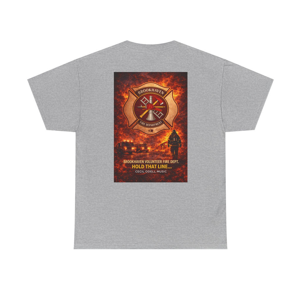 Firefighter T-Shirt: 'Hold That Line' Brookeville Volunteer Fire Dept. Memorial Tee - Cecil Odell Music