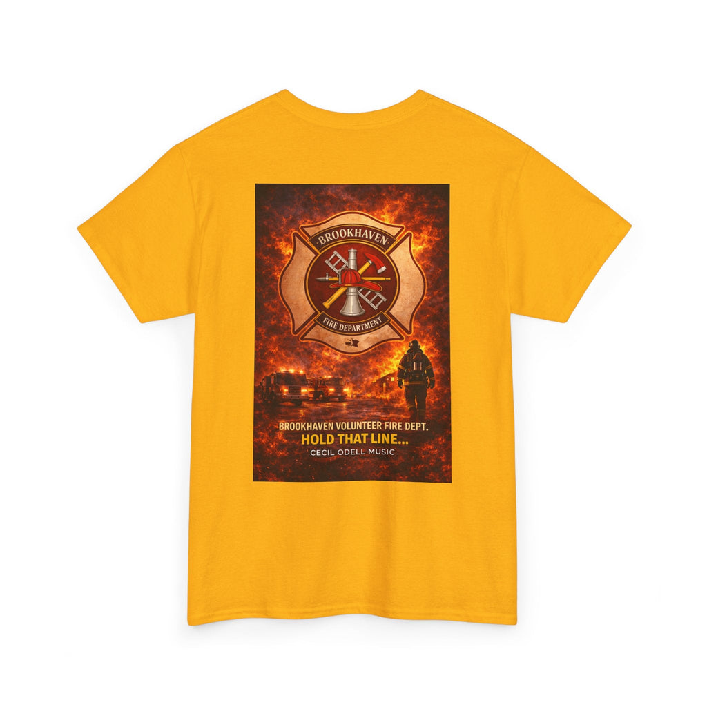Firefighter T-Shirt: 'Hold That Line' Brookeville Volunteer Fire Dept. Memorial Tee - Cecil Odell Music