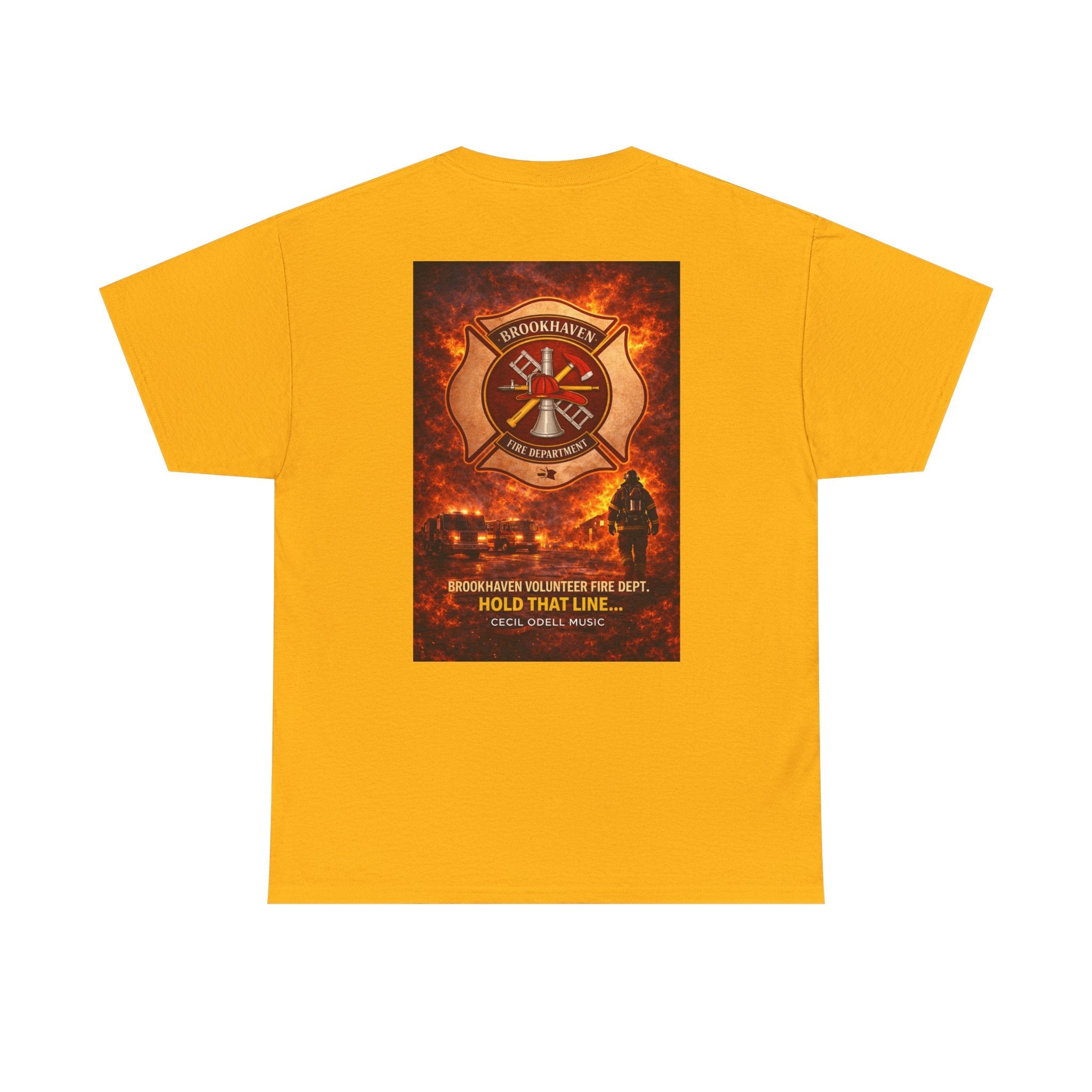 Firefighter T-Shirt: 'Hold That Line' Brookeville Volunteer Fire Dept. Memorial Tee - Cecil Odell Music