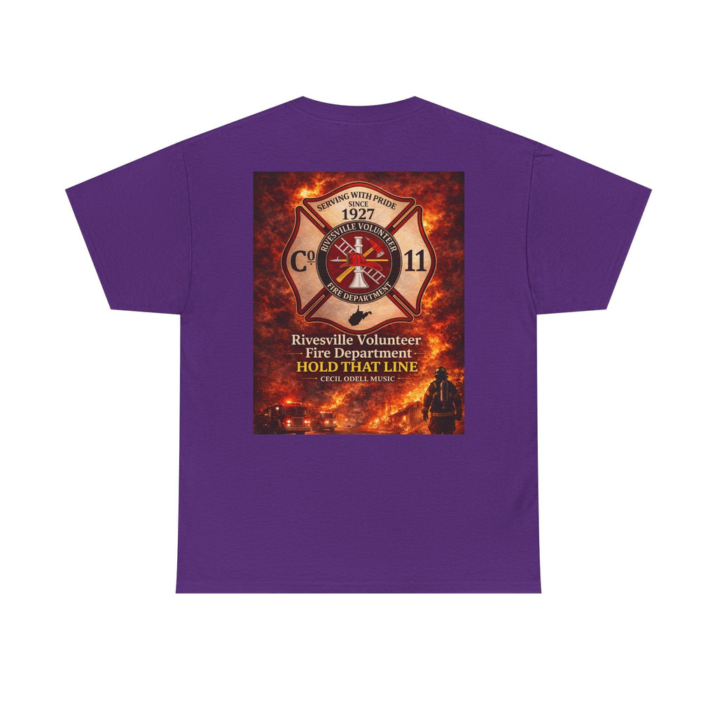 Firefighter T-Shirt: Rivesville Volunteer Fire Department “Hold That Line” Tribute Tee - Cecil Odell Music