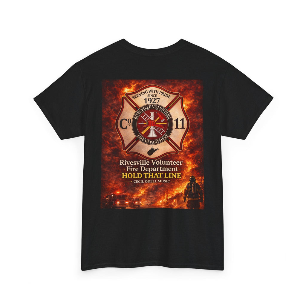 Firefighter T-Shirt: Rivesville Volunteer Fire Department “Hold That Line” Tribute Tee - Cecil Odell Music
