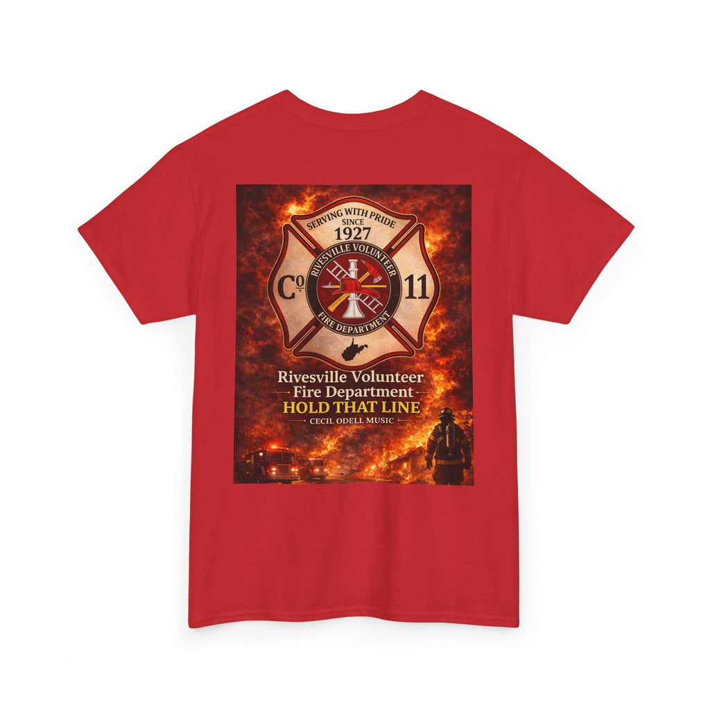 Firefighter T-Shirt: Rivesville Volunteer Fire Department “Hold That Line” Tribute Tee - Cecil Odell Music