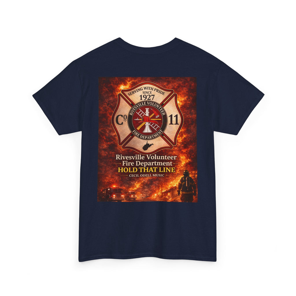 Firefighter T-Shirt: Rivesville Volunteer Fire Department “Hold That Line” Tribute Tee - Cecil Odell Music