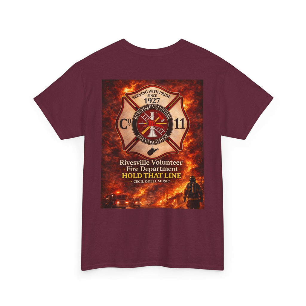 Firefighter T-Shirt: Rivesville Volunteer Fire Department “Hold That Line” Tribute Tee - Cecil Odell Music