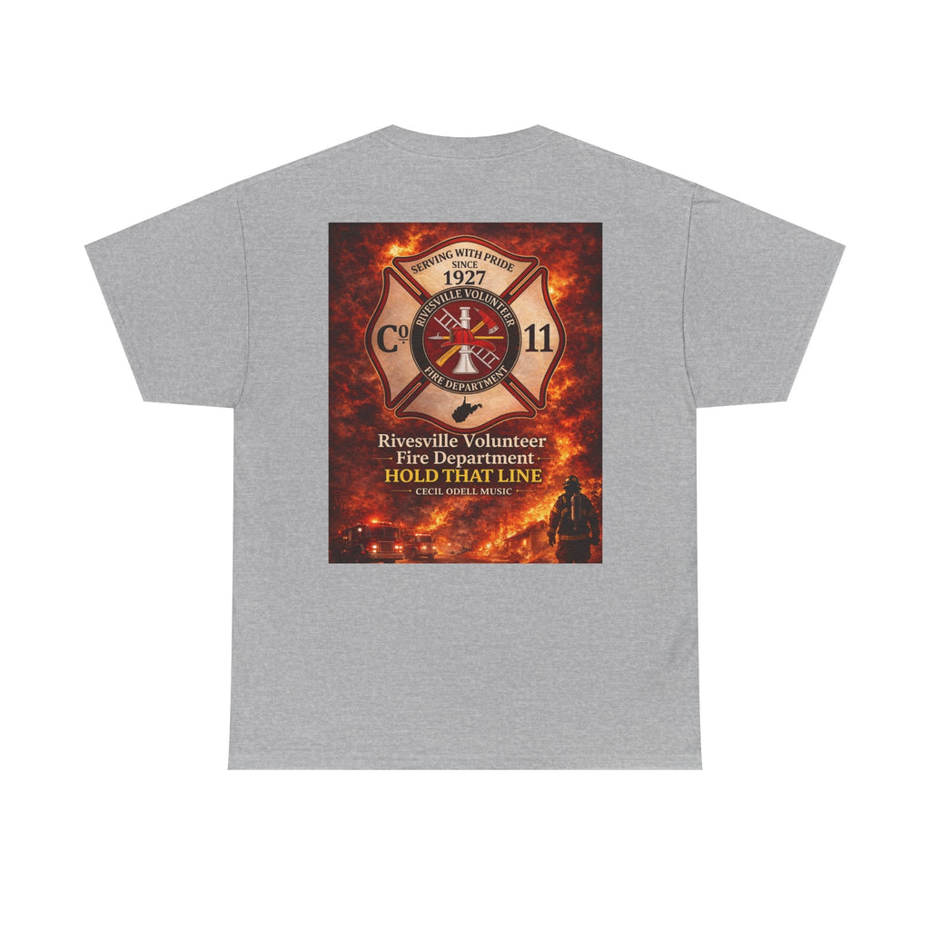 Firefighter T-Shirt: Rivesville Volunteer Fire Department “Hold That Line” Tribute Tee - Cecil Odell Music