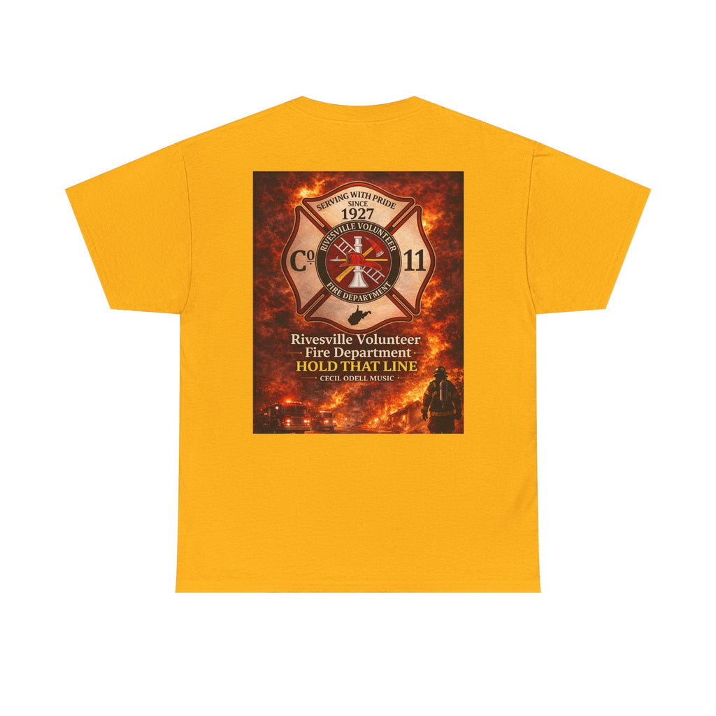 Firefighter T-Shirt: Rivesville Volunteer Fire Department “Hold That Line” Tribute Tee - Cecil Odell Music