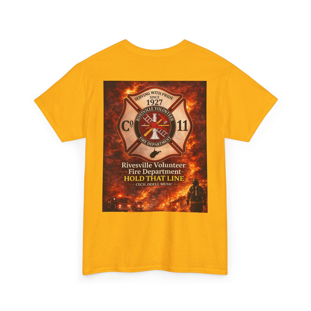 Firefighter T-Shirt: Rivesville Volunteer Fire Department “Hold That Line” Tribute Tee - Cecil Odell Music