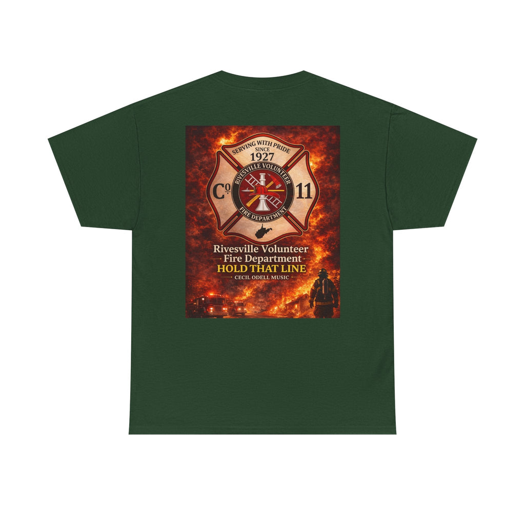 Firefighter T-Shirt: Rivesville Volunteer Fire Department “Hold That Line” Tribute Tee - Cecil Odell Music