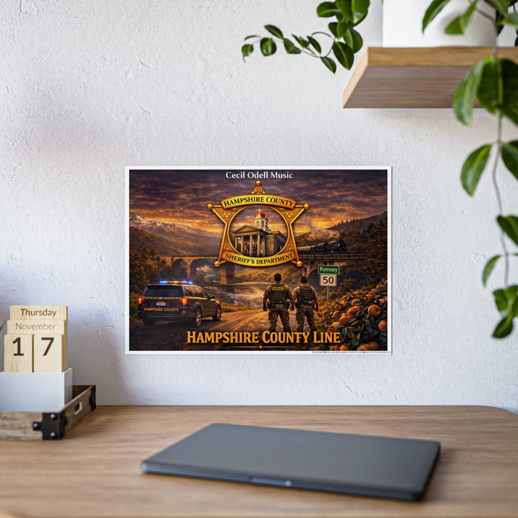 Hampshire County Sheriff Poster: Gloss Police Badge Wall Art - Cecil Odell Music