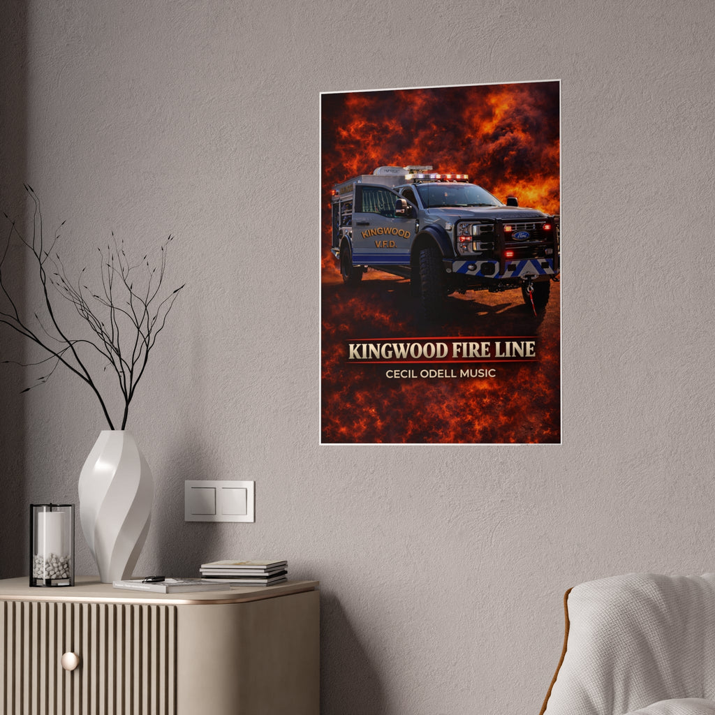 Kingwood Fire Line Poster: Fire Rescue Truck Wall Art - Cecil Odell Music