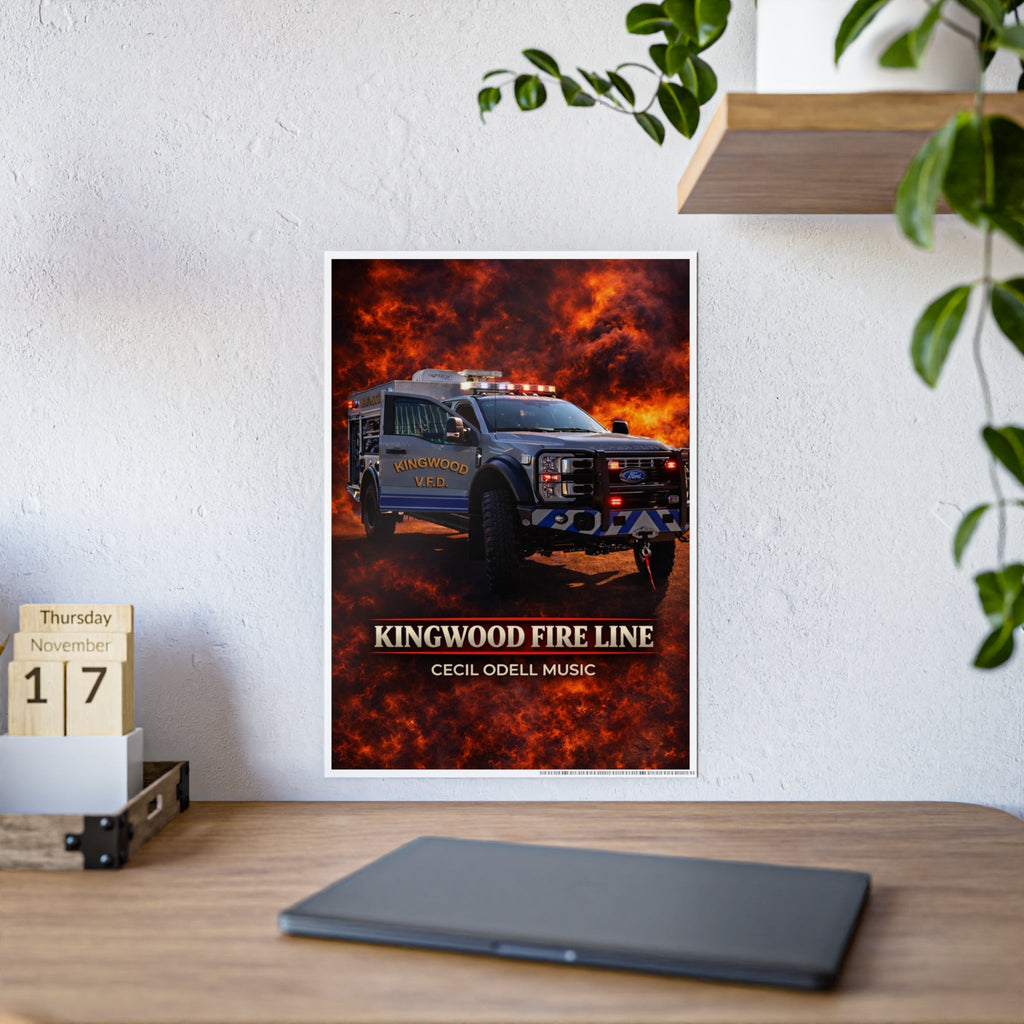 Kingwood Fire Line Poster: Fire Rescue Truck Wall Art - Cecil Odell Music