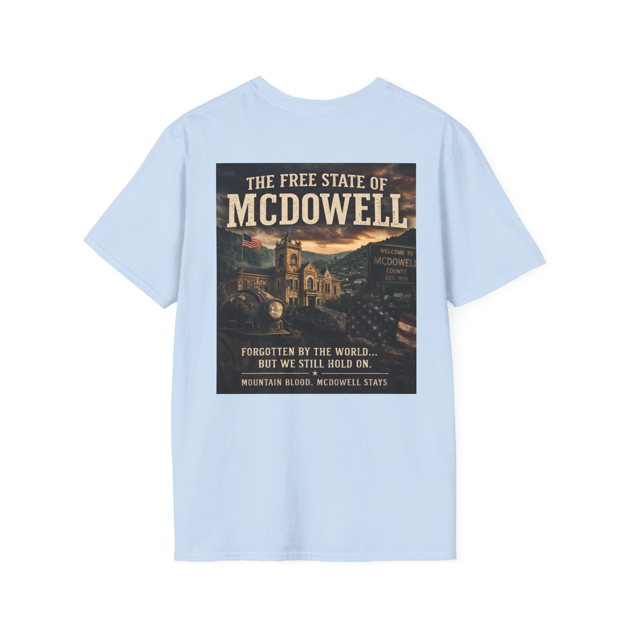 McDowell Vintage Travel T-Shirt: "The Free State of McDowell" Retro Graphic Tee - Cecil Odell Music