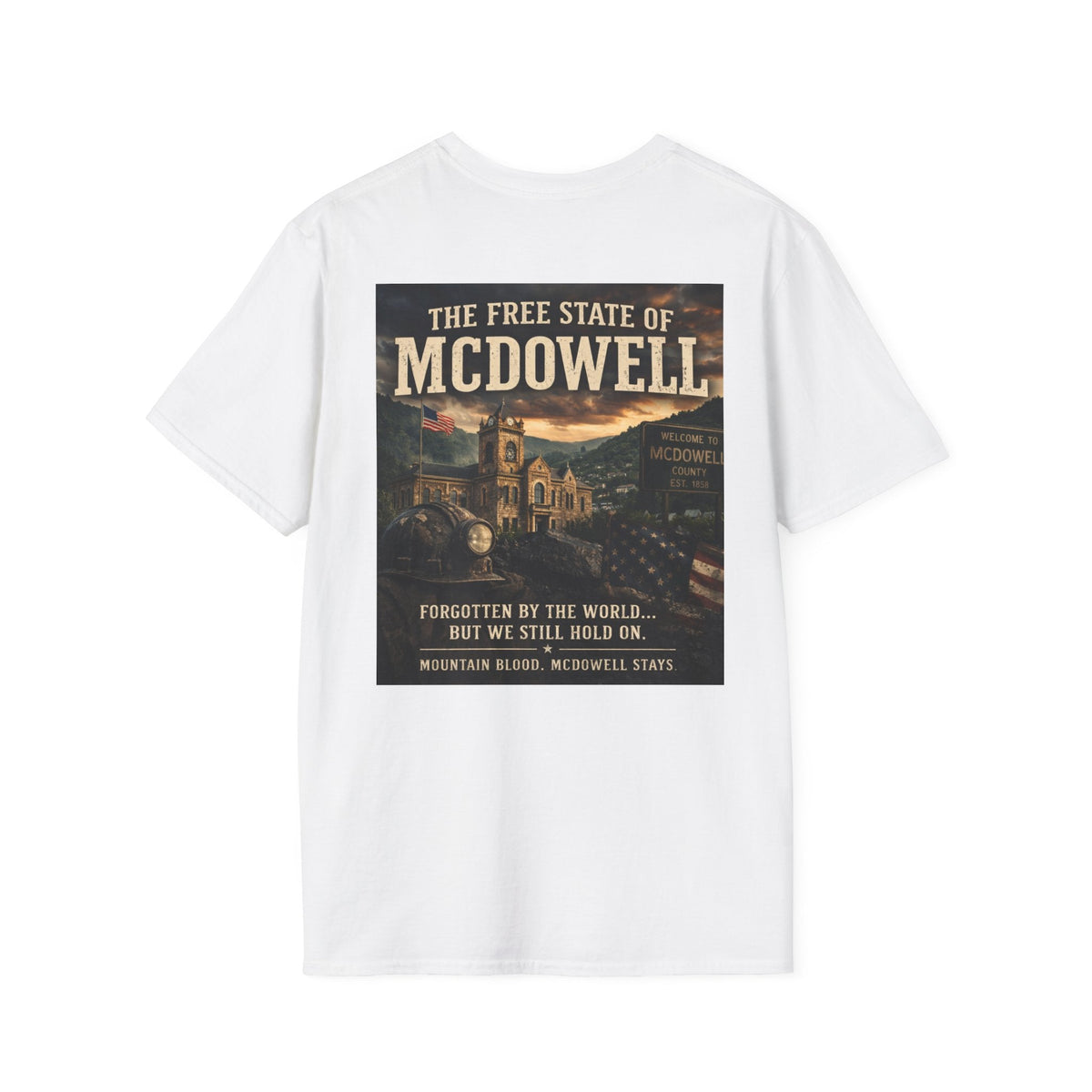 McDowell Vintage Travel T-Shirt: "The Free State of McDowell" Retro Graphic Tee