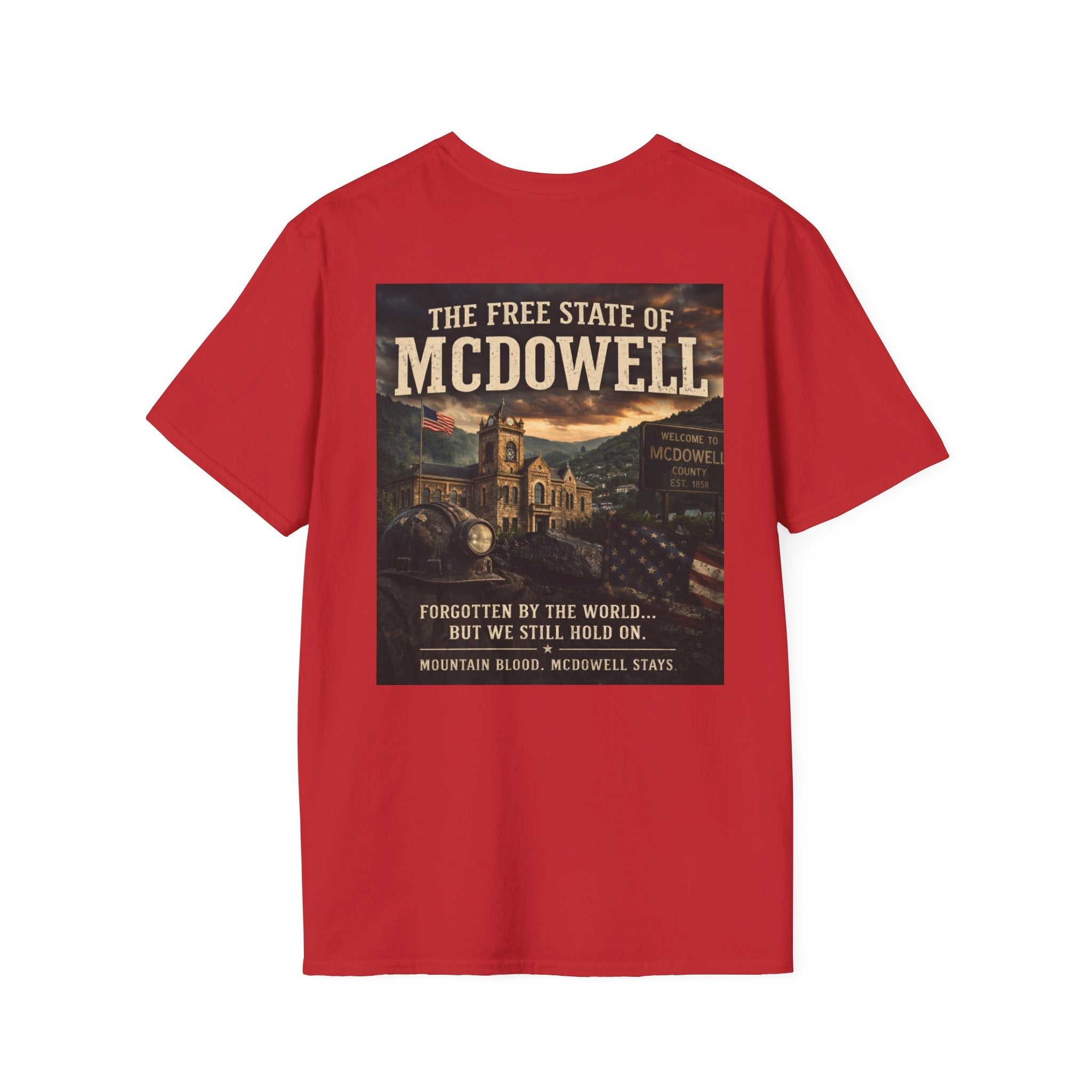 McDowell Vintage Travel T-Shirt: "The Free State of McDowell" Retro Graphic Tee - Cecil Odell Music