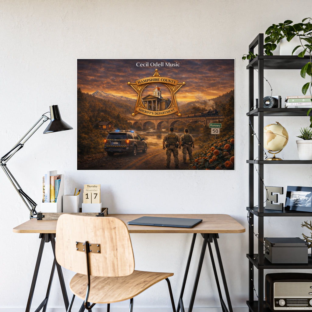 Police Tribute Poster: Hampshire County Sheriff Department Badge Wall Art - Cecil Odell Music