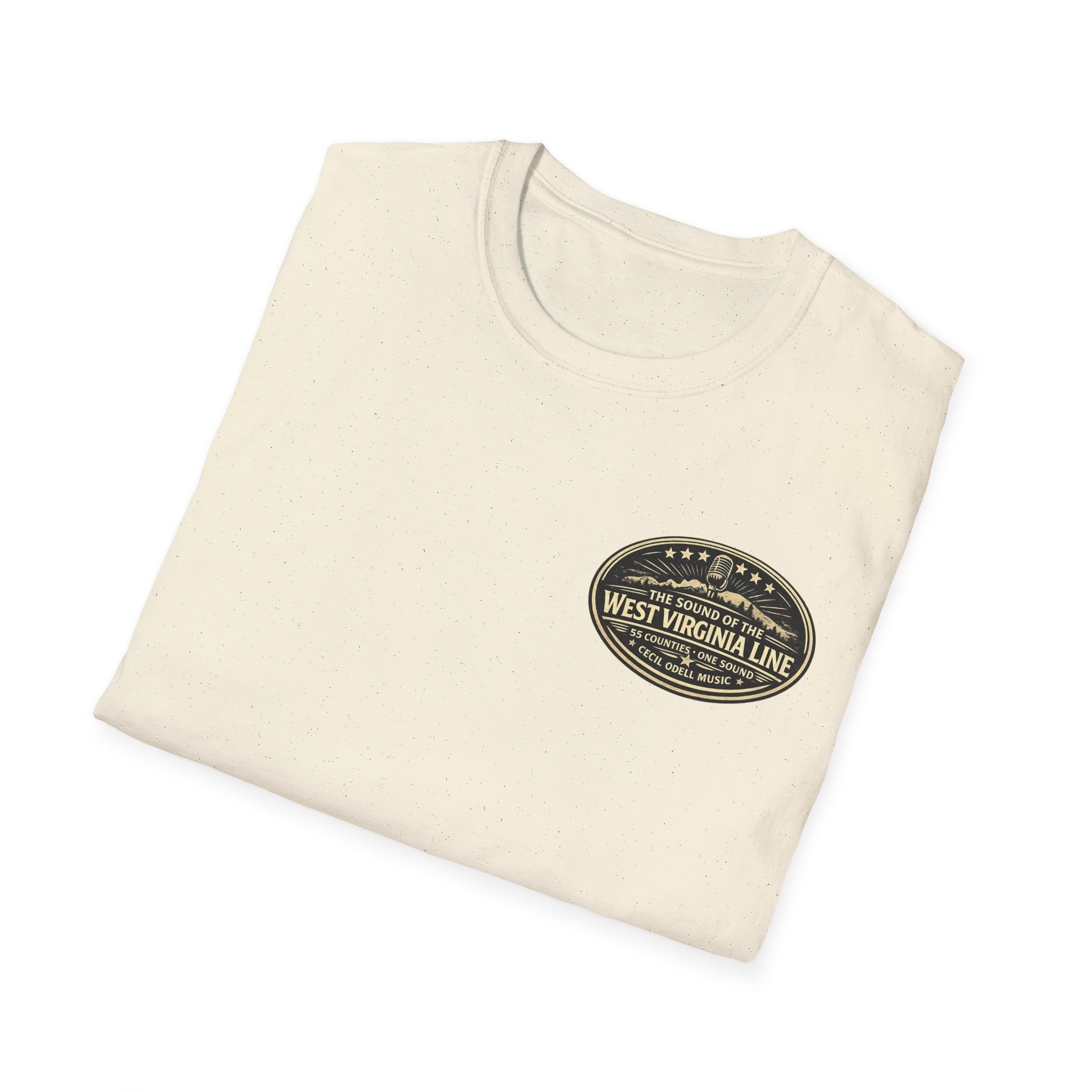 Randolph County Line Graphic T-Shirt: Vintage Sheriff Badge & Sunset Scene - Cecil Odell Music
