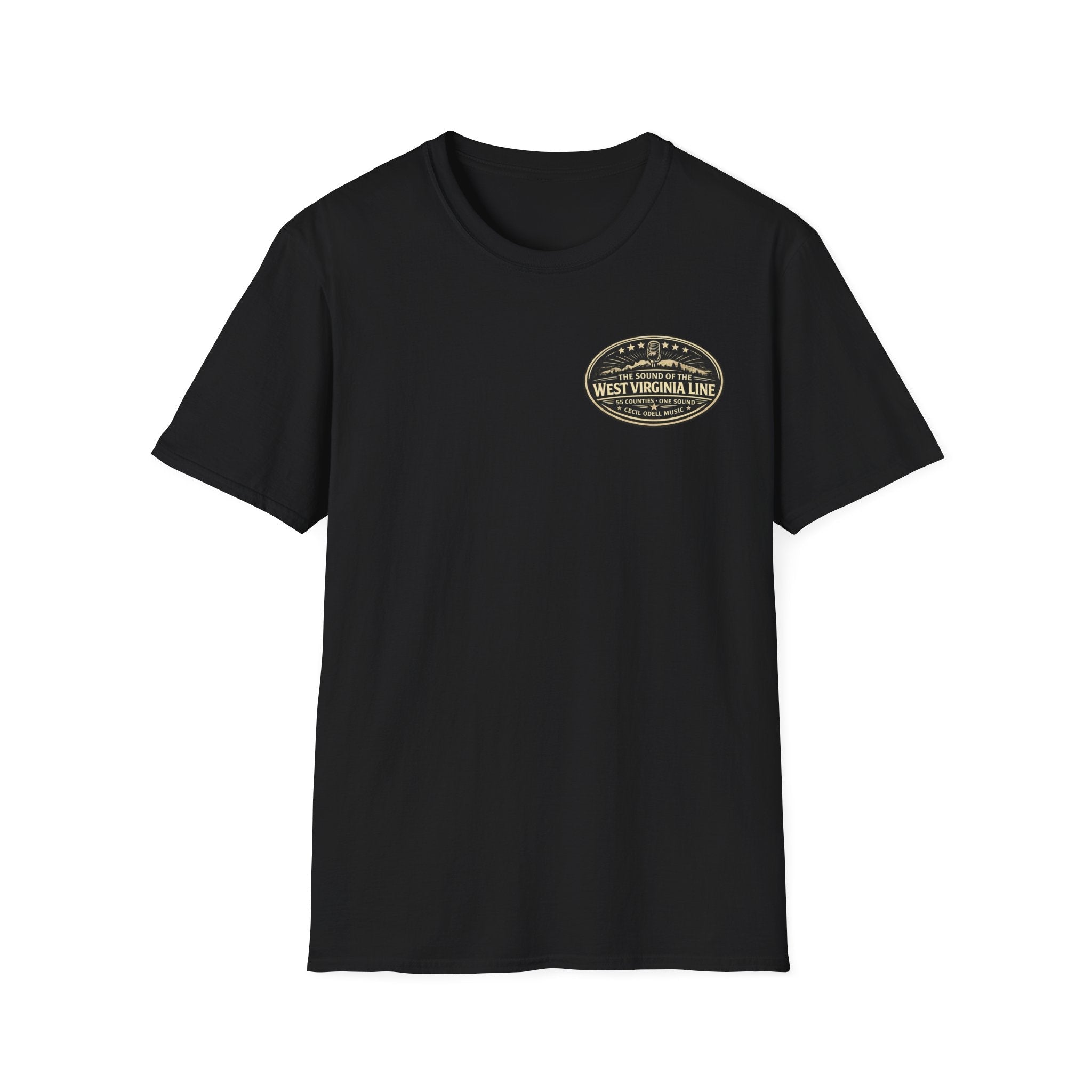 Randolph County Line Graphic T-Shirt: Vintage Sheriff Badge & Sunset Scene - Cecil Odell Music