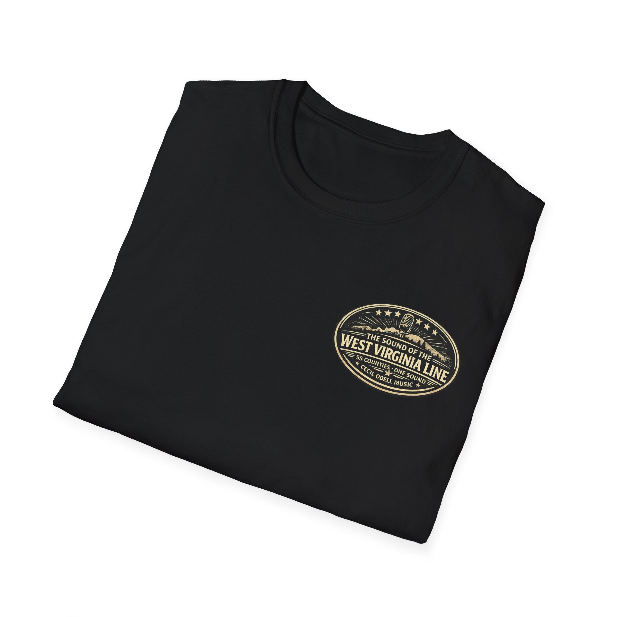 Randolph County Line Graphic T-Shirt: Vintage Sheriff Badge & Sunset Scene - Cecil Odell Music