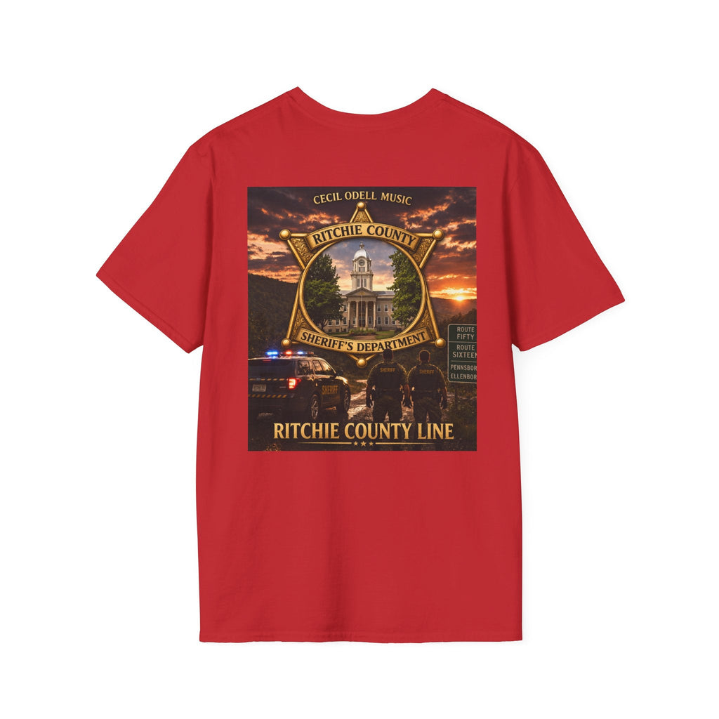 Ritchie County Line T-Shirt: County Sheriff Badge Sunset Graphic Tee - Cecil Odell Music