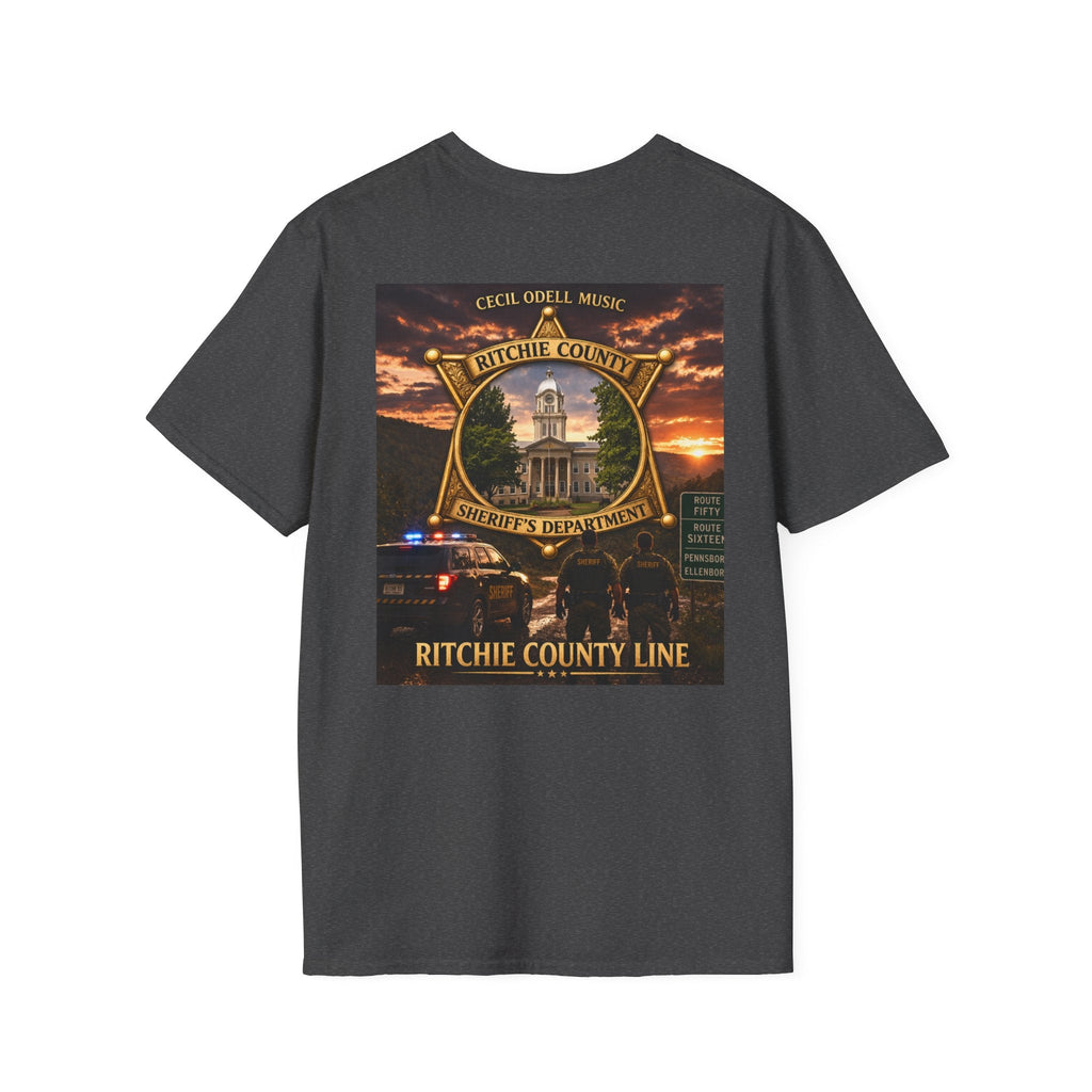 Ritchie County Line T-Shirt: County Sheriff Badge Sunset Graphic Tee - Cecil Odell Music
