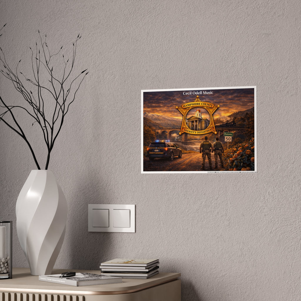 Sheriff Badge Landscape Gloss Poster: Hampshire County Police Tribute Print - Cecil Odell Music