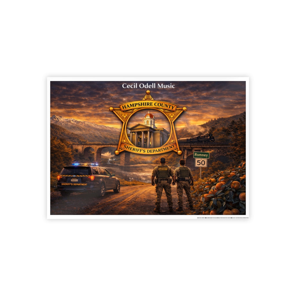 Sheriff Badge Landscape Gloss Poster: Hampshire County Police Tribute Print - Cecil Odell Music