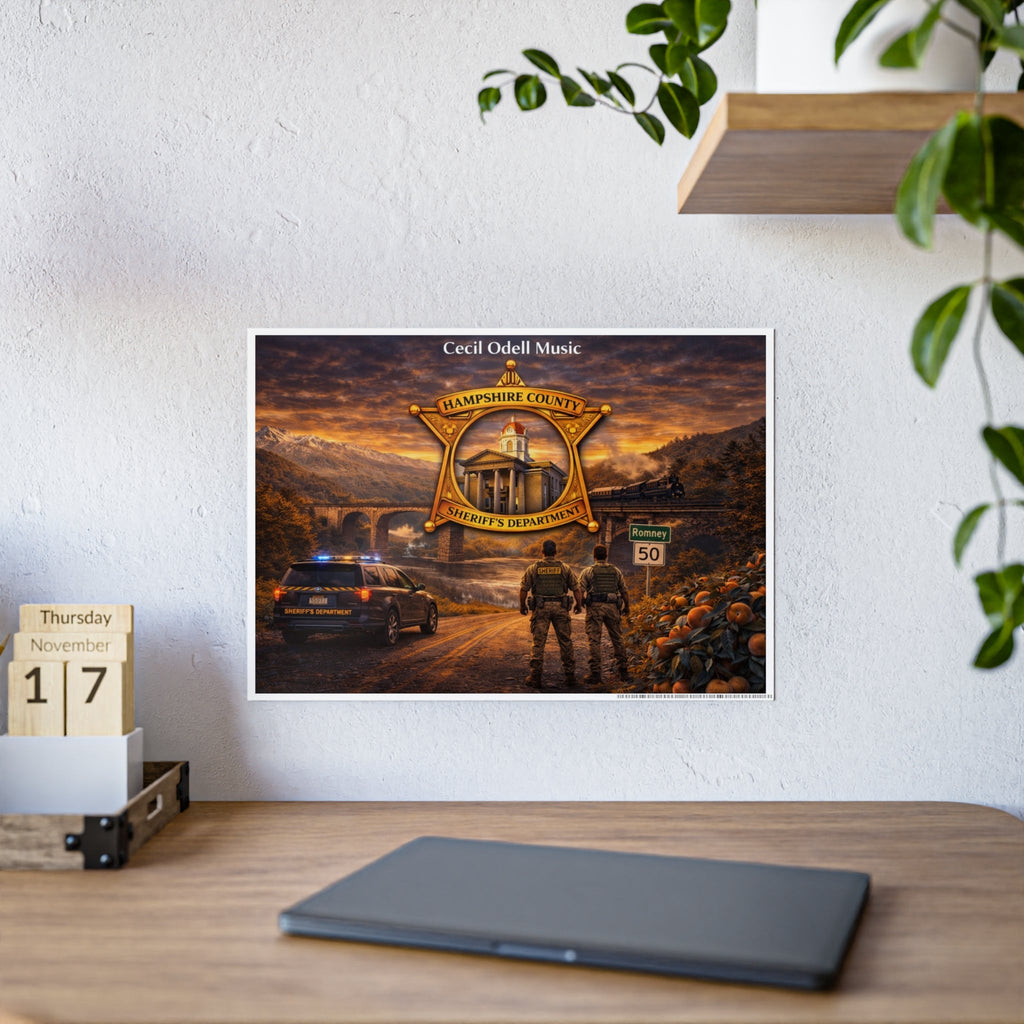 Sheriff Badge Landscape Gloss Poster: Hampshire County Police Tribute Print - Cecil Odell Music