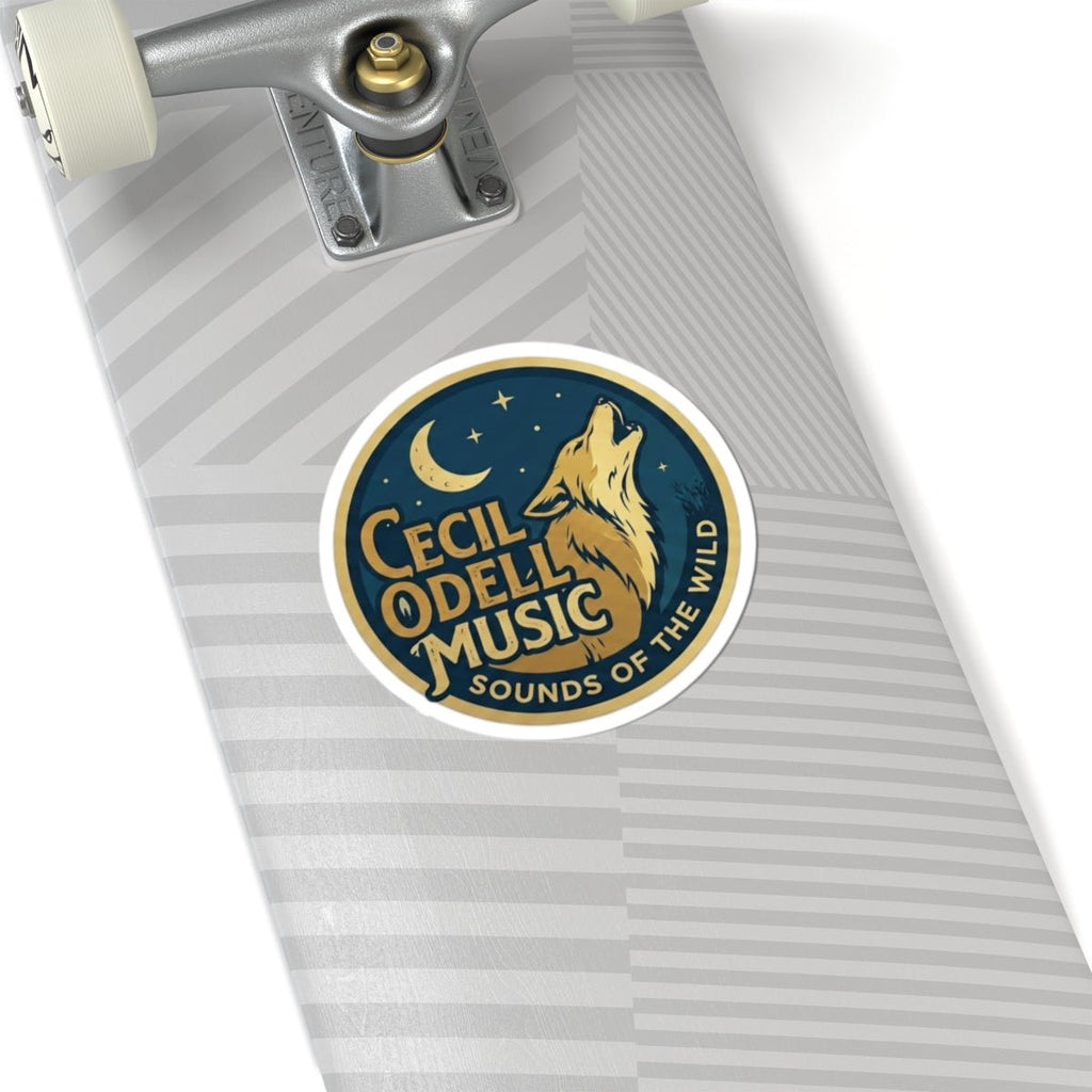 Sticker: "Cecil Odell Music: Sounds of the Wild" Wolf Moon Kiss - Cut Sticker - Cecil Odell Music