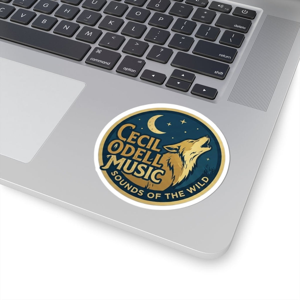 Sticker: "Cecil Odell Music: Sounds of the Wild" Wolf Moon Kiss - Cut Sticker - Cecil Odell Music