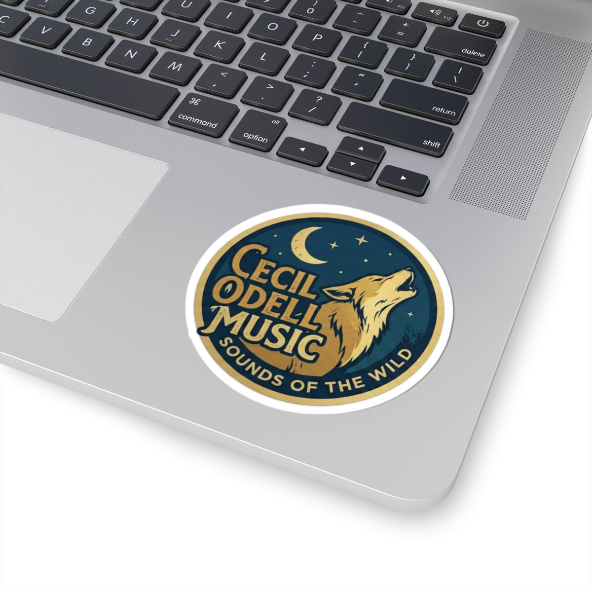 Sticker: "Cecil Odell Music: Sounds of the Wild" Wolf Moon Kiss - Cut Sticker - Cecil Odell Music
