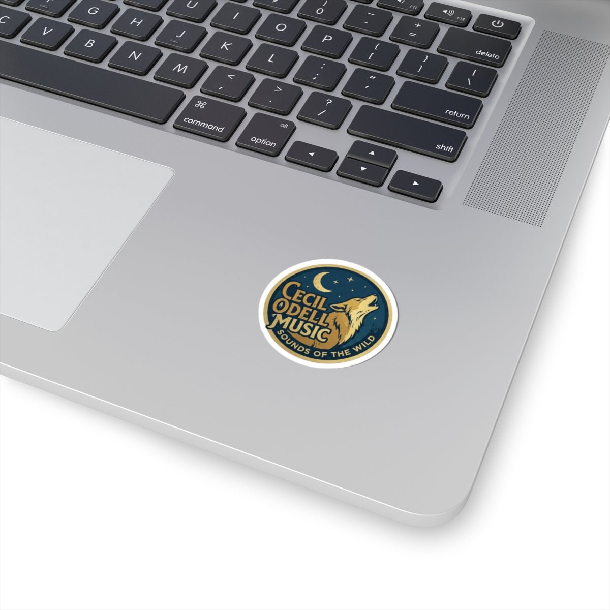 Sticker: "Cecil Odell Music: Sounds of the Wild" Wolf Moon Kiss - Cut Sticker - Cecil Odell Music