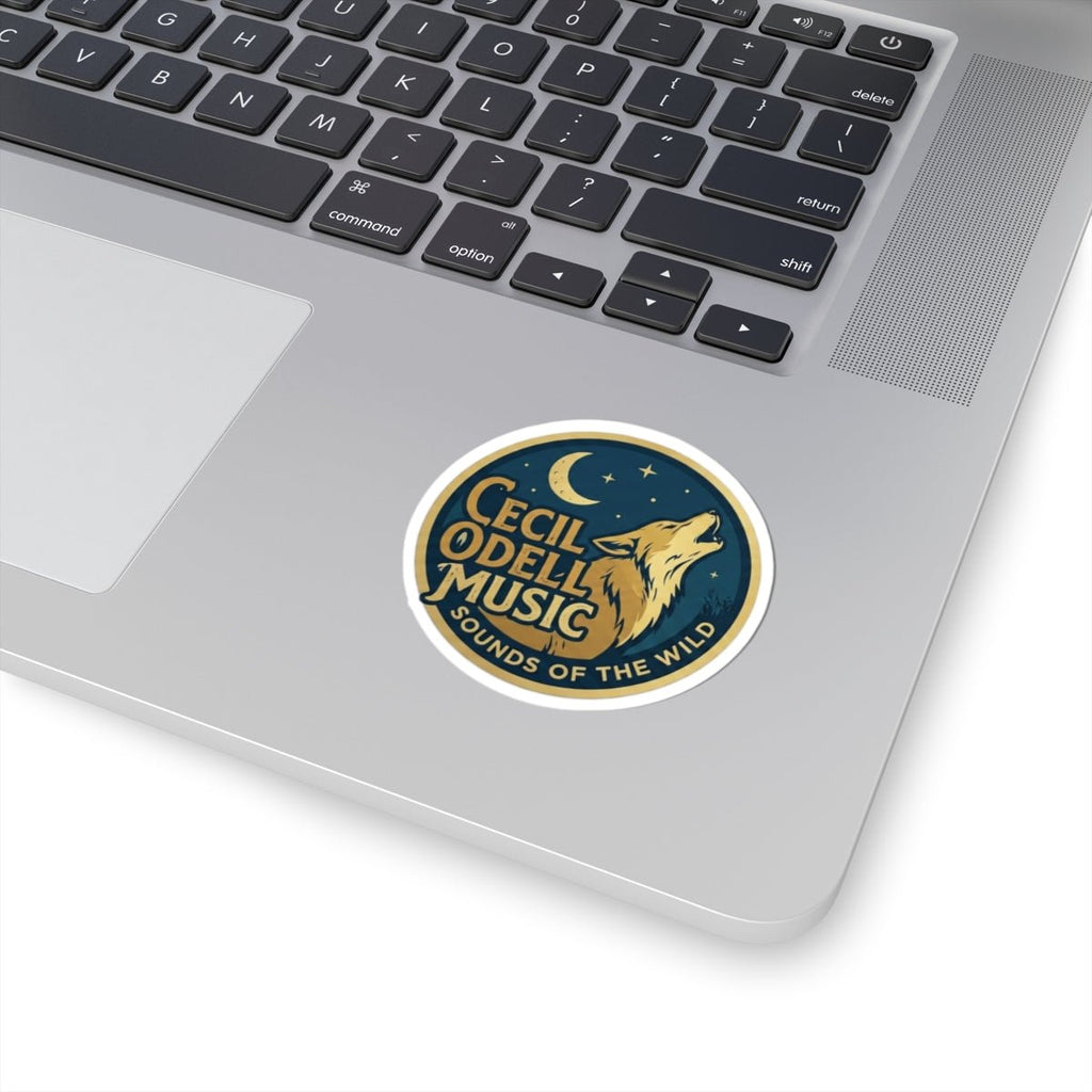 Sticker: "Cecil Odell Music: Sounds of the Wild" Wolf Moon Kiss - Cut Sticker - Cecil Odell Music